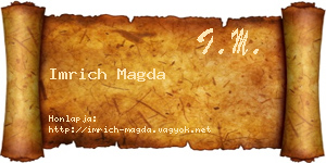 Imrich Magda névjegykártya
